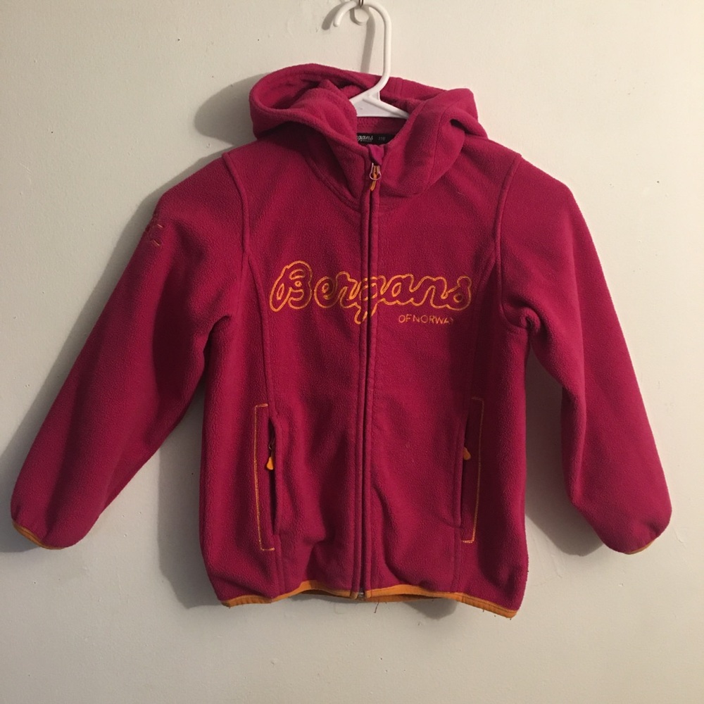 Bergans of Norway Girls Fleece Zip-Up Sweater Hoodie: Size 116 or 6